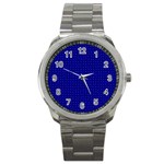 Navy Blue Color Polka Dots Sport Metal Watch Front