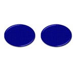 Navy Blue Color Polka Dots Cufflinks (Oval) Front(Pair)