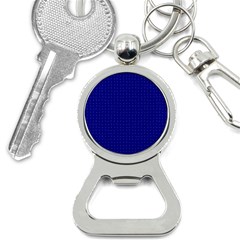 Navy Blue Color Polka Dots Bottle Opener Key Chain by SpinnyChairDesigns