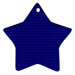 Navy Blue Color Polka Dots Star Ornament (two Sides) by SpinnyChairDesigns