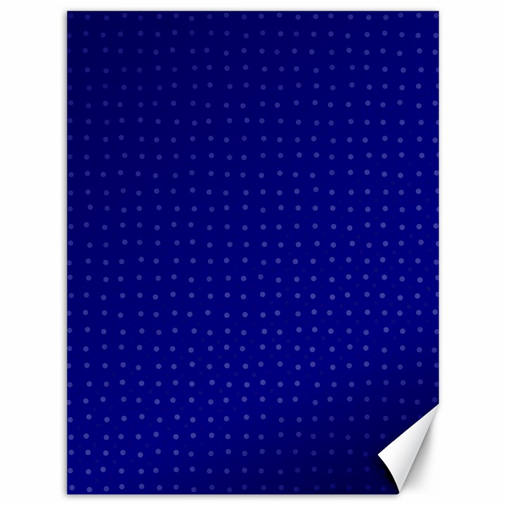 Navy Blue Color Polka Dots Canvas 12  x 16 