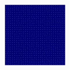 Navy Blue Color Polka Dots Medium Glasses Cloth by SpinnyChairDesigns