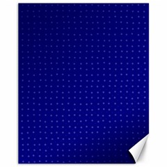 Navy Blue Color Polka Dots Canvas 11  X 14  by SpinnyChairDesigns