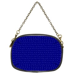 Navy Blue Color Polka Dots Chain Purse (two Sides) by SpinnyChairDesigns