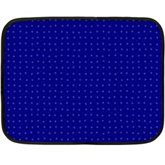 Navy Blue Color Polka Dots Double Sided Fleece Blanket (mini)  by SpinnyChairDesigns