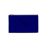 Navy Blue Color Polka Dots Cosmetic Bag (Small) Front