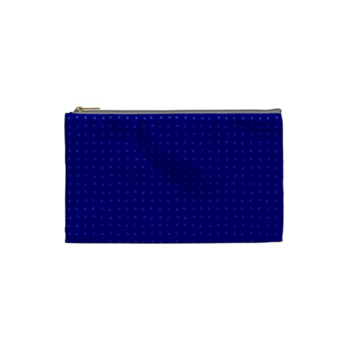 Navy Blue Color Polka Dots Cosmetic Bag (Small)