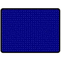 Navy Blue Color Polka Dots Fleece Blanket (large)  by SpinnyChairDesigns