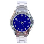 Navy Blue Color Polka Dots Stainless Steel Analogue Watch Front