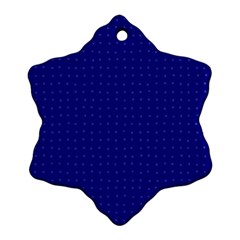 Navy Blue Color Polka Dots Ornament (snowflake) by SpinnyChairDesigns