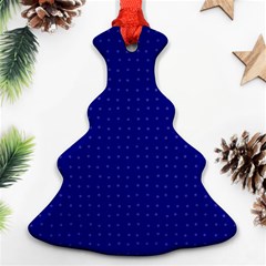 Navy Blue Color Polka Dots Christmas Tree Ornament (two Sides) by SpinnyChairDesigns