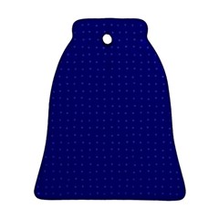 Navy Blue Color Polka Dots Bell Ornament (two Sides) by SpinnyChairDesigns