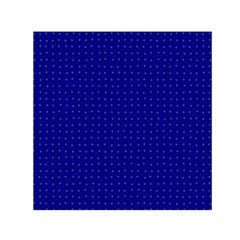 Navy Blue Color Polka Dots Small Satin Scarf (square) by SpinnyChairDesigns