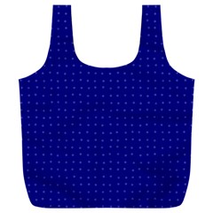 Navy Blue Color Polka Dots Full Print Recycle Bag (xxxl) by SpinnyChairDesigns