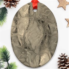 Abstract Tan Beige Texture Ornament (Oval)