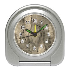 Abstract Tan Beige Texture Travel Alarm Clock