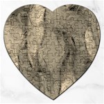 Abstract Tan Beige Texture Jigsaw Puzzle (Heart) Front