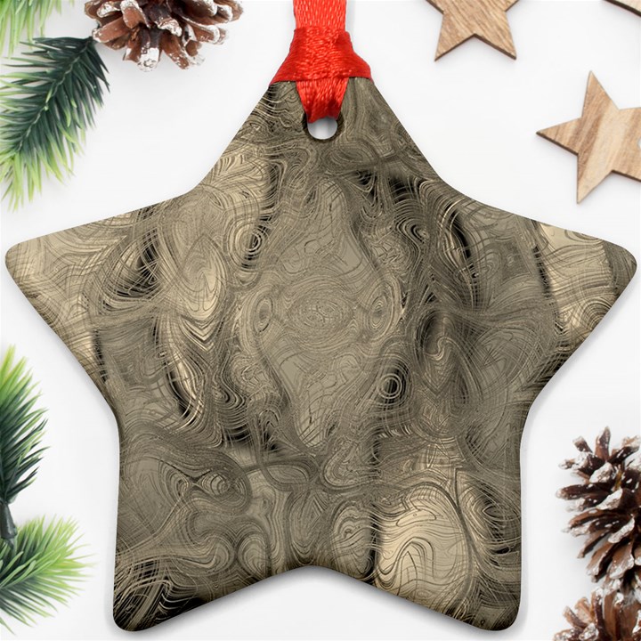 Abstract Tan Beige Texture Star Ornament (Two Sides)