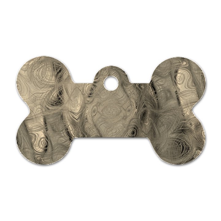 Abstract Tan Beige Texture Dog Tag Bone (One Side)