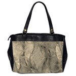 Abstract Tan Beige Texture Oversize Office Handbag (2 Sides) Back