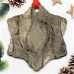 Abstract Tan Beige Texture Snowflake Ornament (Two Sides) Front