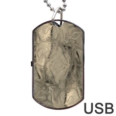 Abstract Tan Beige Texture Dog Tag USB Flash (Two Sides)