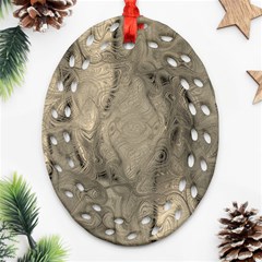 Abstract Tan Beige Texture Ornament (Oval Filigree)