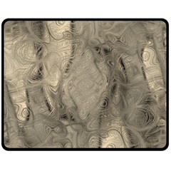 Abstract Tan Beige Texture Double Sided Fleece Blanket (medium)  by SpinnyChairDesigns