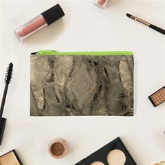 Abstract Tan Beige Texture Cosmetic Bag (XS)