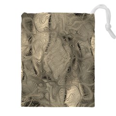 Abstract Tan Beige Texture Drawstring Pouch (5XL)