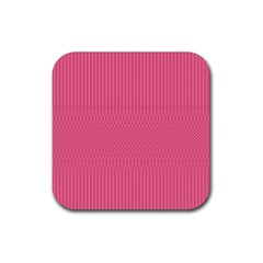 Blush Pink Color Stripes Rubber Coaster (square)  by SpinnyChairDesigns