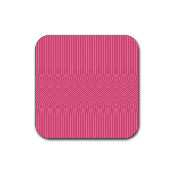 Blush Pink Color Stripes Rubber Coaster (Square) 