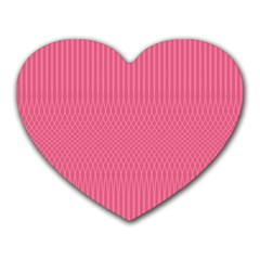 Blush Pink Color Stripes Heart Mousepads by SpinnyChairDesigns