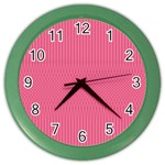 Blush Pink Color Stripes Color Wall Clock Front