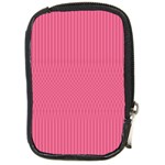 Blush Pink Color Stripes Compact Camera Leather Case Front