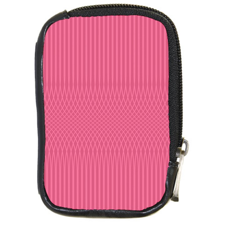 Blush Pink Color Stripes Compact Camera Leather Case