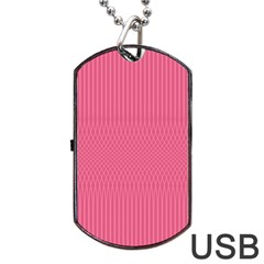 Blush Pink Color Stripes Dog Tag Usb Flash (one Side) by SpinnyChairDesigns