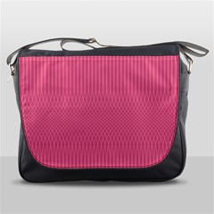 Blush Pink Color Stripes Messenger Bag by SpinnyChairDesigns