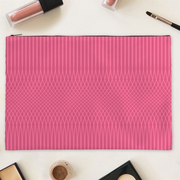 Blush Pink Color Stripes Cosmetic Bag (XXL)