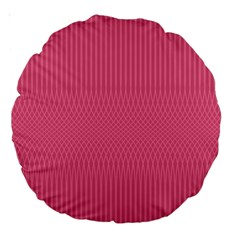 Blush Pink Color Stripes Large 18  Premium Round Cushions by SpinnyChairDesigns