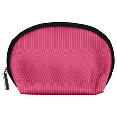 Blush Pink Color Stripes Accessory Pouch (large) by SpinnyChairDesigns