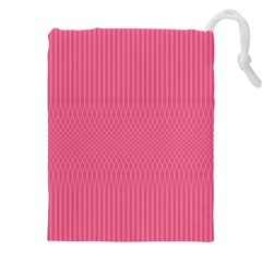 Blush Pink Color Stripes Drawstring Pouch (5xl) by SpinnyChairDesigns