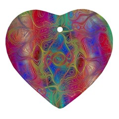 Boho Tie Dye Rainbow Ornament (heart) by SpinnyChairDesigns