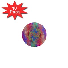 Boho Tie Dye Rainbow 1  Mini Magnet (10 Pack)  by SpinnyChairDesigns