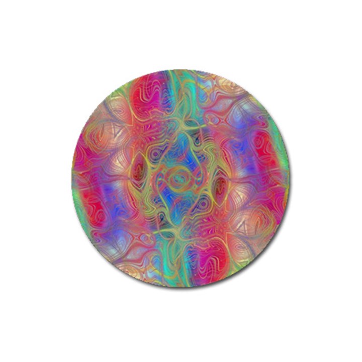 Boho Tie Dye Rainbow Magnet 3  (Round)