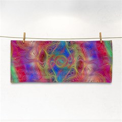 Boho Tie Dye Rainbow Hand Towel by SpinnyChairDesigns