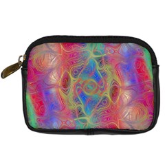 Boho Tie Dye Rainbow Digital Camera Leather Case by SpinnyChairDesigns