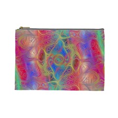 Boho Tie Dye Rainbow Cosmetic Bag (large) by SpinnyChairDesigns