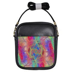 Boho Tie Dye Rainbow Girls Sling Bag by SpinnyChairDesigns