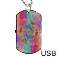 Boho Tie Dye Rainbow Dog Tag Usb Flash (one Side) by SpinnyChairDesigns